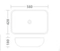 InArt Rectangle Bathroom Ceramic Vessel Sink Art Basin in Black Color - InArt-Studio-USA
