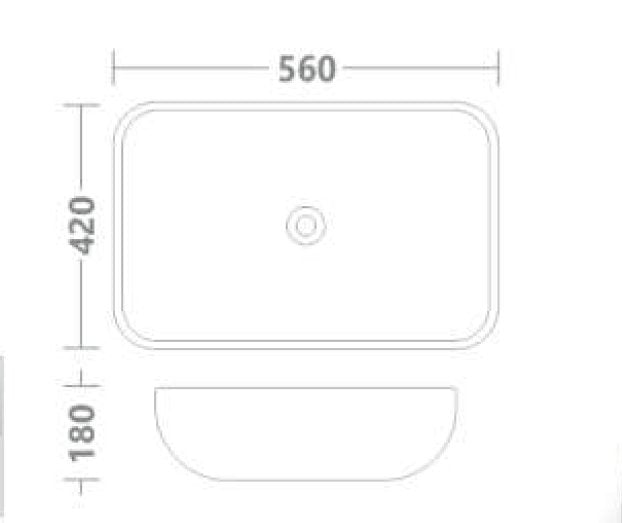 InArt Rectangle Bathroom Ceramic Vessel Sink Art Basin in Black Color - InArt-Studio-USA