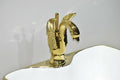 InArt Rectangle Bathroom Ceramic Vessel Sink Art Basin in Gold White Color - InArt-Studio-USA