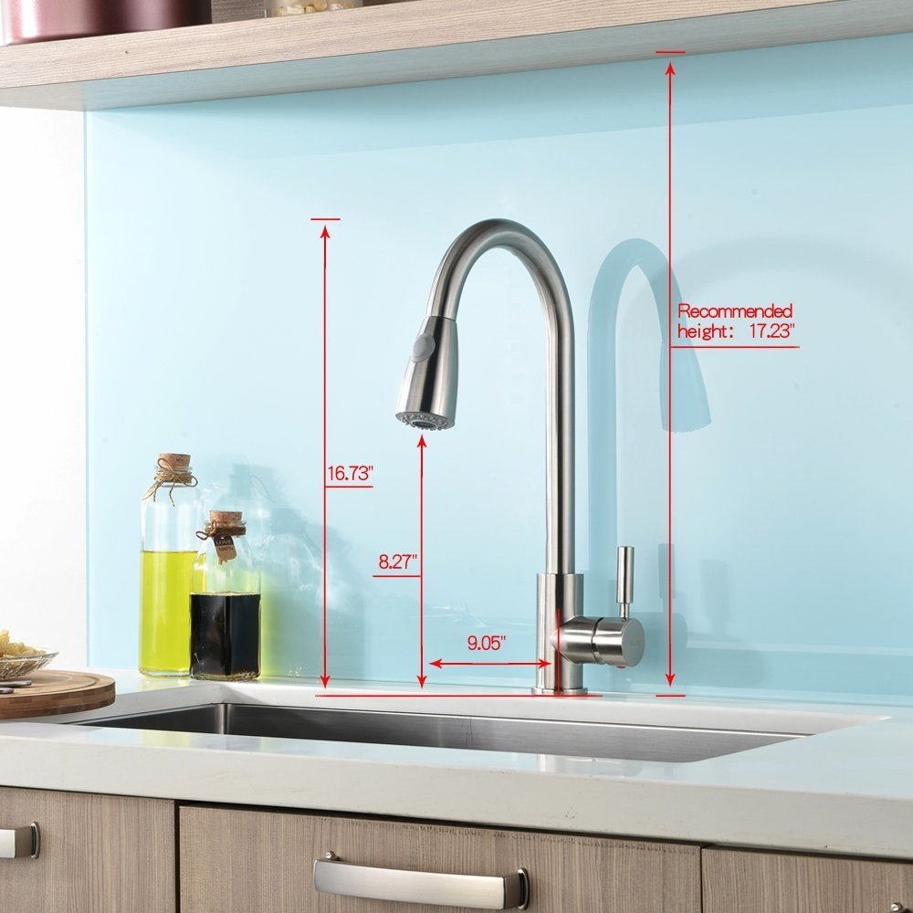 inart kicthen sink faucet in brush chrome finish
