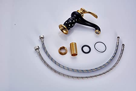 InArt Single Hole Single-Handle Bathroom Faucet in Black Gold - InArt-Studio-USA