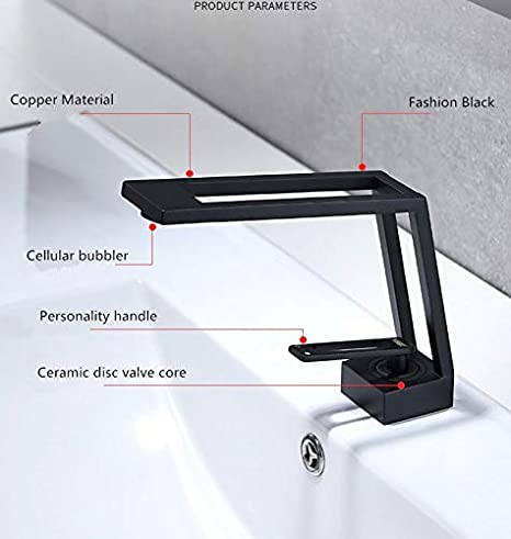 InArt Single Hole Single-Handle Bathroom Faucet in Black Matt - InArt-Studio-USA